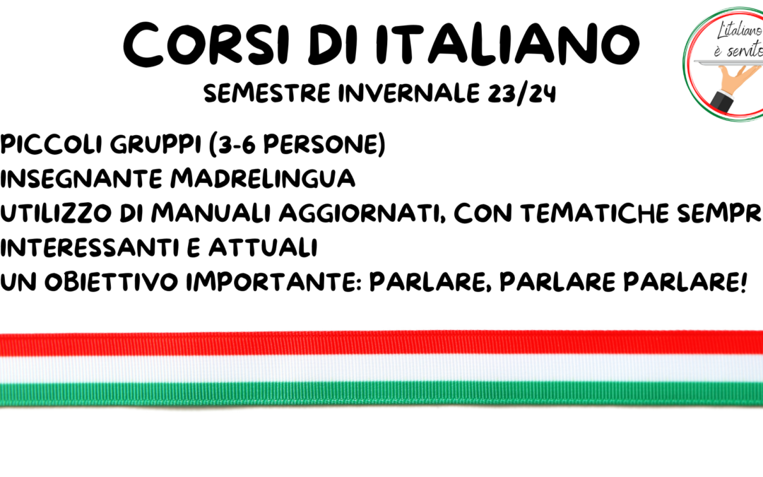 Corsi di Italiano – Semestre invernale 2023/2024